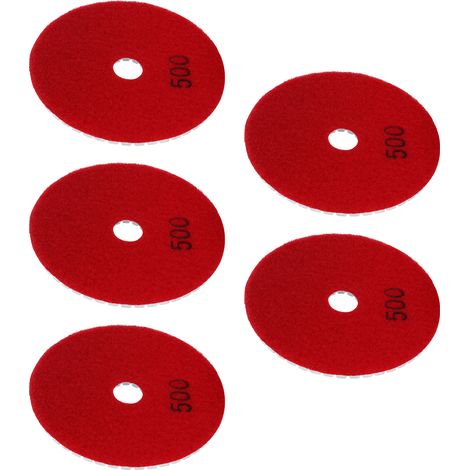 5-teiliges Set mit 4-Zoll-Diamant-Nasspolierpads, weichen Schleifscheiben für Marmor, Granit und Keramik, Körnung 500 (1/5)