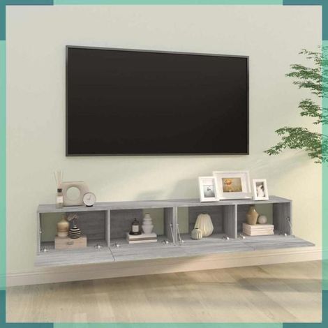 820467 Meubles TV muraux 2pcs sonoma gris 100x30x30 cm bois ingénierie (1/5)