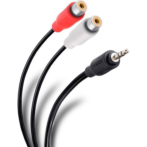 Cable JACK 3,5 Stereo Macho A 2 RCA Hembra 0,2 M (1/4)