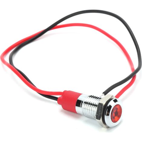 8-mm-LED-Blinkerlampe, wasserdicht, mit Kabel, rot (1/5)