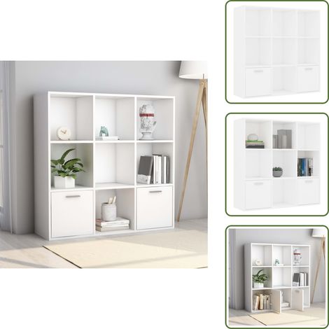 Bücherregal Weiß 98x30x98 cm Holzwerkstoff - Bücherregal - Holzregal - Wohnraumgestaltung - Aufbewahrungslösung - Weißes Möbelstück