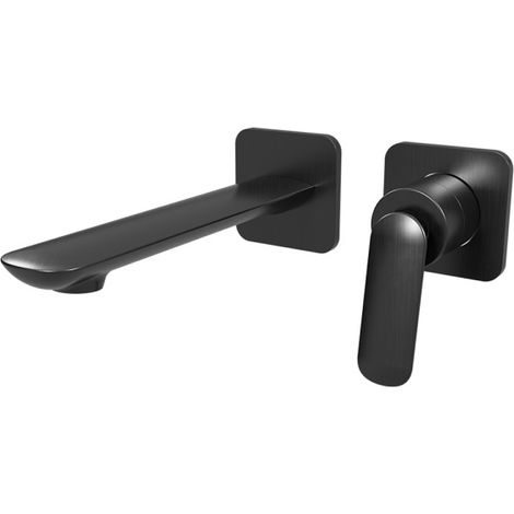 Façade mitigeur lavabo encastré 2 trous Chromé Noir Brossé Foil - CRISTINA ONDYNA FL25775 (1/2)