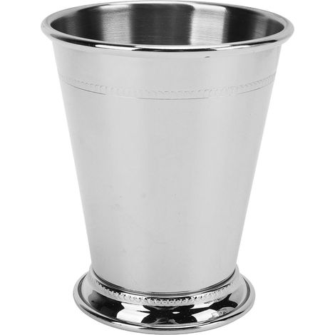 Coupe à Julep en acier inoxydable, élégante et rétro, haute stabilité, ornée de perles de menthe, pour la maison, style classique argenté (1/5)