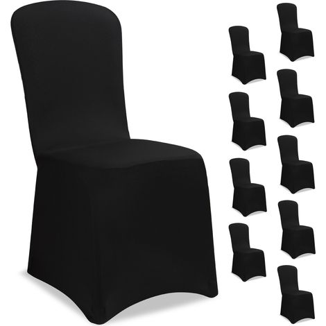 Detex® Chair Covers Stretch Slipcovers for High-Back Dining Chairs OEKO-TEX® Certified Washable & Reusable Ideal for Christmas, Weddings, Parties Black