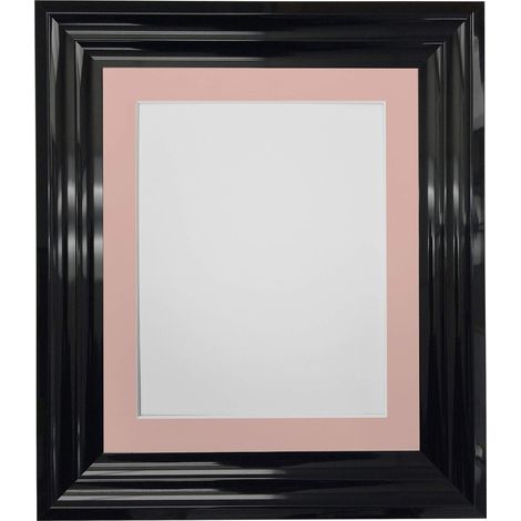 Cadre photo en plastique noir brillant avec contour rose 40 x 50 cm (1/5)