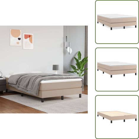 Colchón - vidaXL Estructura Estructura de cama con somier cuero sintético capuchino 120x200cm - Cama cuero sintético