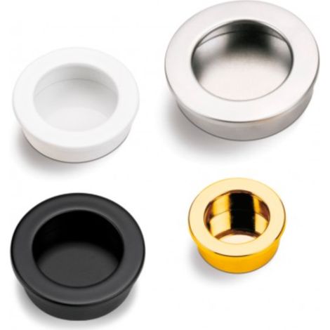 Poignée cuvette ronde Ø extérieur 40 mm Ø intérieur 35 mm - laiton finition chromé mat
