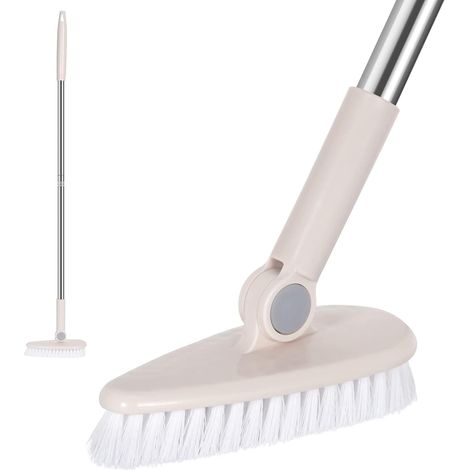 Brosse à récurer pour Sol de Salle de Bain, Baignoire, Douche, carrelage - Rotative - 16 cm de Large - 90 cm de Long - Manche à Pousser pour l'intérieur - pour Toilettes et Cuisine (1/5)