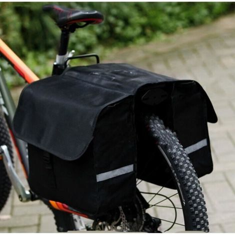 Sacoche double arrière de vélo 28L porte-bagages étanche sac de transport (1/3)
