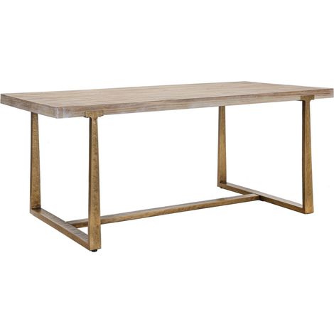 Tavolo da pranzo Ankara in MDF e ferro naturale e oro 180x90x78 cm