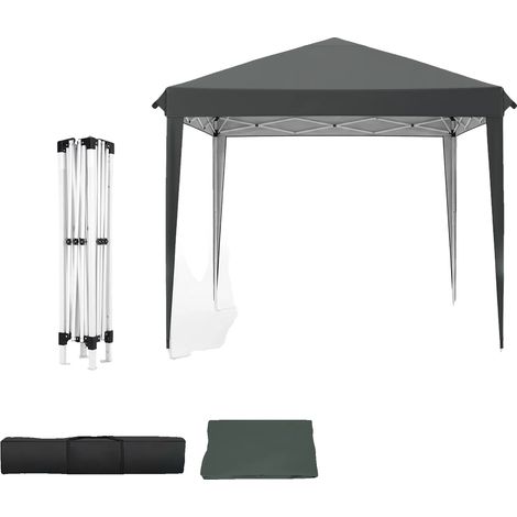 Gazebo, Hauteur Réglable, Auvent Protecteur UV, Gris-3x3Mètre (1/2)