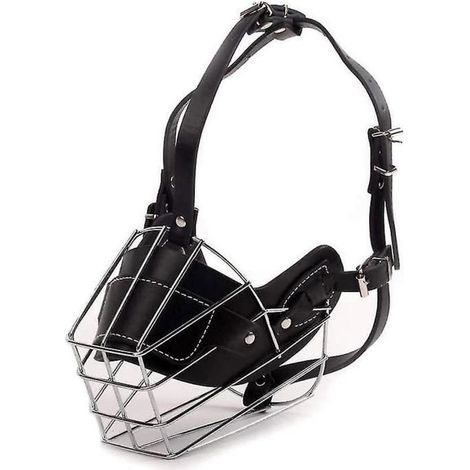 Muselière en métal - XVX - Grand chien - Cuir - Sécurisée - Confortable (1/4)