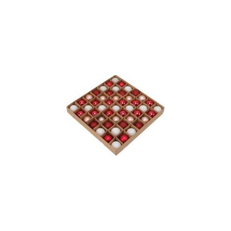 Boules de Noël miniatures incassables – 49 pièces brillantes et colorées (rouge, blanc, rose) pour décoration de fêtes et mariages