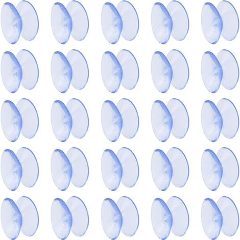 25 Pièces Ventouses Double Face, Ventouse Table en Verre, Ventouse en Plastique PVC Transparent pour Miroir de Table en Verre (20 mm)