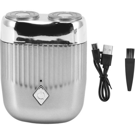 Mini-Barttrimmer, wiederaufladbar, silber, für den Heimgebrauch (1/5)