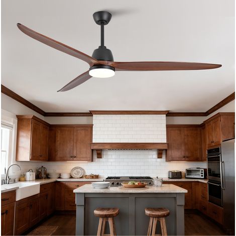 Ventilatore da soffitto LED 72 pollici nero OKMYHOME (1/5)