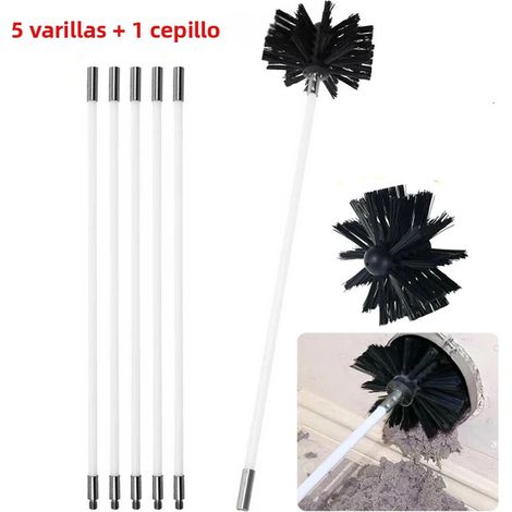 Kit de ramonage flexible (5 pièces) comprenant brosse et tige de ramonage (1/5)
