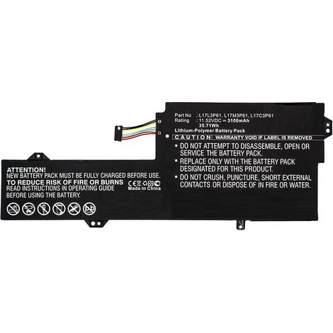Batería para portátil Lenovo CoreParts, Li-Pol 35,71Wh 11,52V 3100mAh, Negra, MBXLE-BA0286