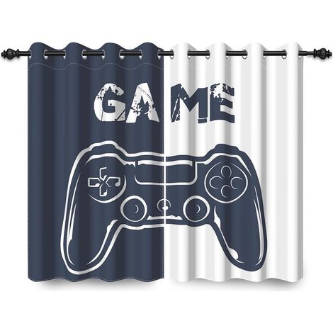 117x229cm Rideau à œillets pour Gamer Enfants Ados Salle Informatique Manette de Jeu Moderne Cloisons Occultantes Rideaux pour fenêtres Garçon Chambre Salle de Jeux Salon,2 Panneau - 117L X 229H cm (2 (1/5)