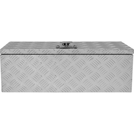 Caisse à Outils de Transport en Aluminium 60L, Damier Métal Résistant, Fond & joints doublés renforcés en caoutchouc, Malle Coffre Solide pour Camion Van, 745 x 250 x 320mm [Verrou & 2 clés INCLUS]