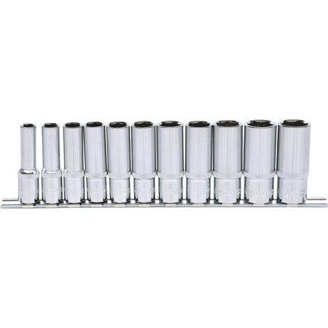 KS TOOLS 3/8" CHROMEplus Juego de vasos hexagonales largos 11 pzs. 8-19 mm - 918.0611 (1/2)