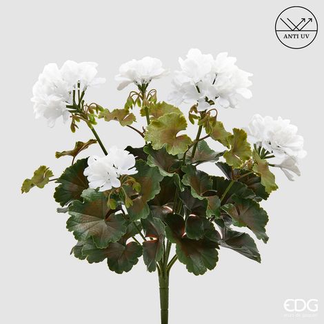 EDG Enzo De Gasperi Bouganvillea Cespuglio x5 con Foglie Anti-UV Pianta Artificiale H 40 Cm Bianco