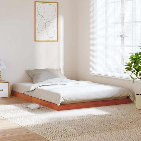 Estructura de cama sin colchón madera maciza marrón 135x190 cm (1/5)