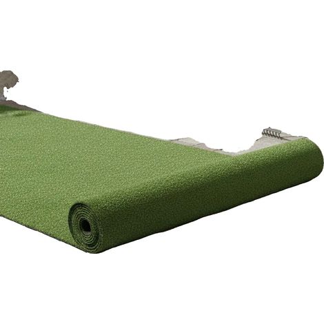 Césped sintético, resistente a los rayos UV, de bajo mantenimiento, color verde militar. (1/2)