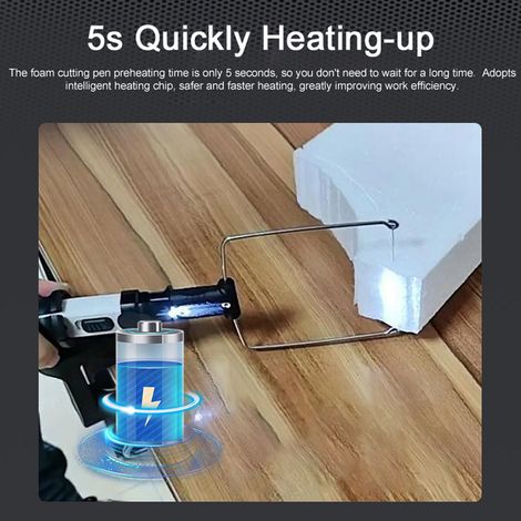 Eosnow Tragbarer Akku-Schaumschneider, Heißdrahtstift, Styropor-Schneidwerkzeug-Set, elektronisches Löten, multifunktionale Gravur, 5 Sekunden Aufheizen mit LED-Licht (1/5)