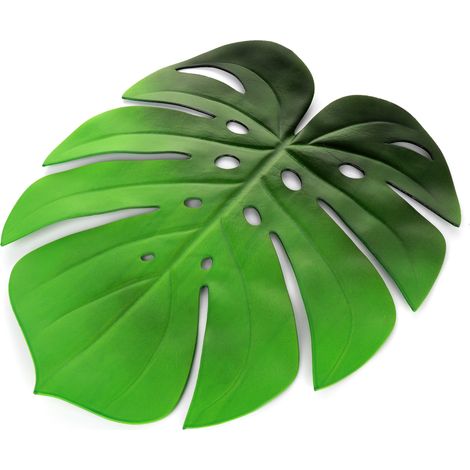 Set de table en forme de feuille, vert, protection de table, qualité alimentaire, antidérapant, isolant. (1/5)