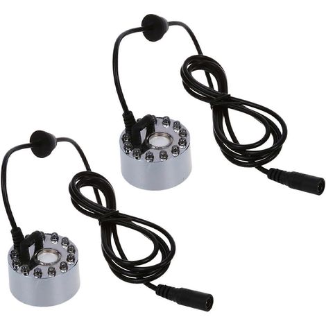 Deux atomiseurs à ultrasons, adaptés aux fontaines, bassins, etc., avec 12 lumières LED. (1/4)