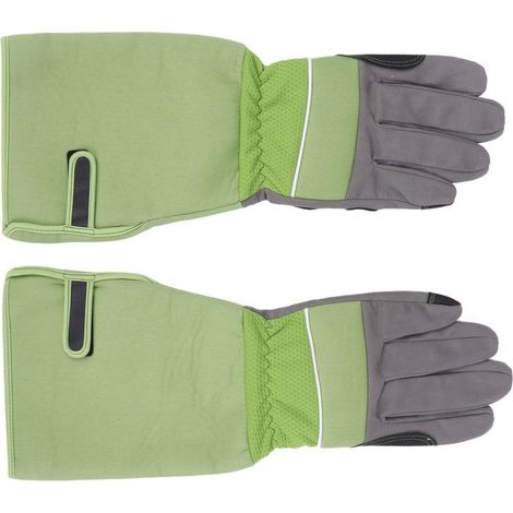 1 paire de gants de travail de jardin, résistants aux coupures, anti-perforation, avec Protection de l'avant-bras, vert (1/5)