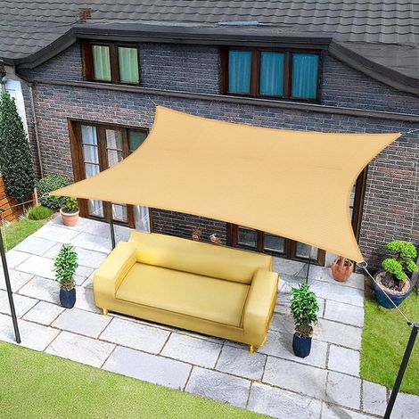 Sonnensegel 5x6m Rechteckig Wasserdicht UV Schutz 95 Sand 5x6 Sand (1/5)