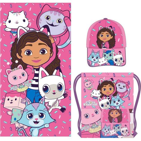 Telo da bagno Gabby's Dollhouse Rosa