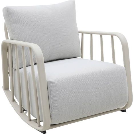 Rocking chair en aluminium pour jardin couleur taupe Zion (1/5)