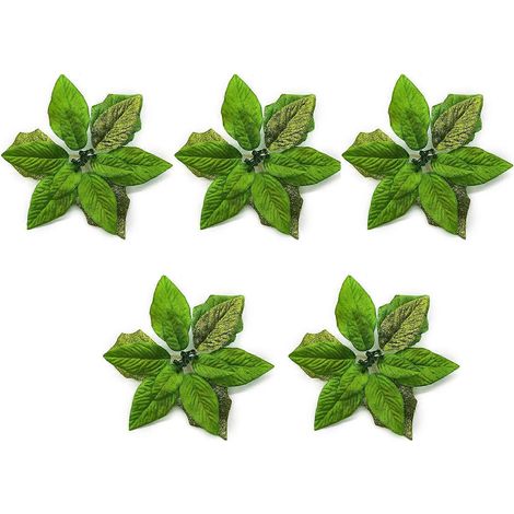 Weihnachtsdekoration: Künstliche Stoffblumen für den Weihnachtsbaum, Set aus künstlichen Zierzweigen (1/4)