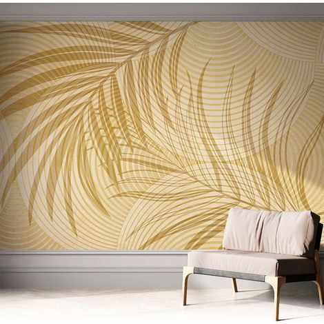 Papier peint adhésif avec colle pour décoration moderne de salon chambre à coucher cuisine et bureau Facile Élégance tropicale 312x219 cm (1/5)