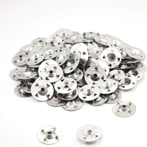 Pack of 100 4-prong round clips for extruded plasterboard and thermal insulation (1/5)