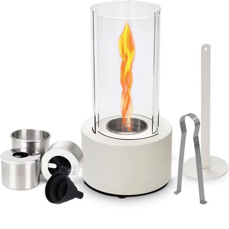 Soavoa Cheminée à Alcool Design Rotatif avec Flamme Réaliste Accessoire Décoration Intérieur Extérieur Kit Complet 1 Pièce (1/3)