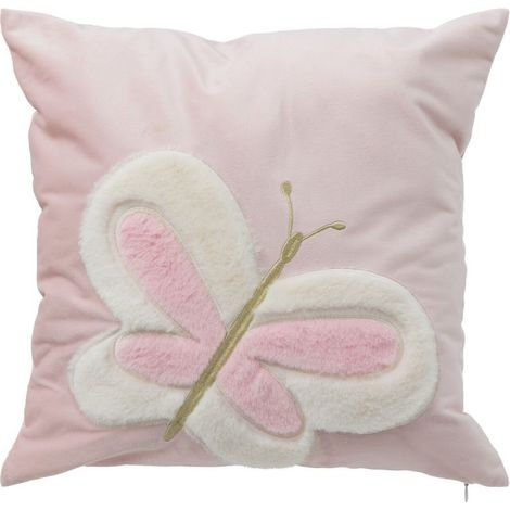 Coussin Enfant Déco Papillon 39x39cm Rose (1/3)