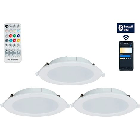 Lámpara aigostar downlight 9W Bluetooth regulable 3 unidades