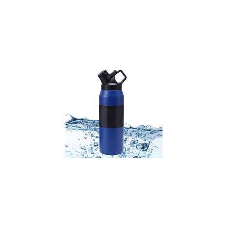 Gourde isotherme en acier inoxydable, élégante et innovante, étanche et de grande capacité (750 ml), idéale pour le sport, les activités de plein air et les voyages en voiture de sport. Couleur : bleu