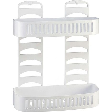 Mensola a Due Piani HEMAX - Scaffale Portaoggetti Bianco Bianco (1/4)