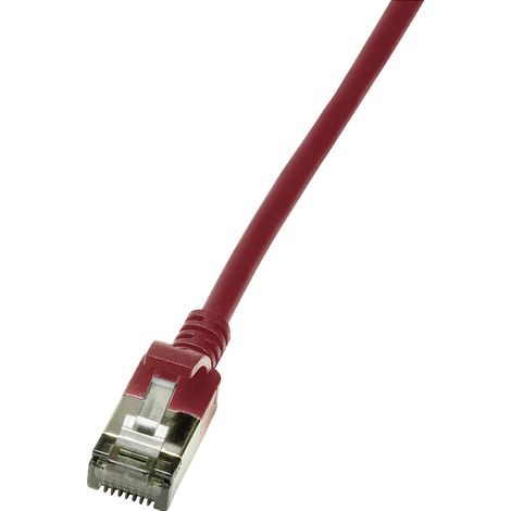 LogiLink CQ9054S RJ45 Patchkabel CAT 6a U/FTP 2.00 m Rot extrem dünn, Flammwidrig, Flexibel, Foliens (1/5)