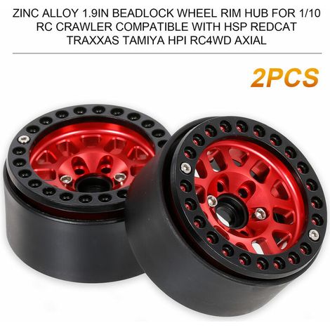 Green Mobility-2 pieces en alliage de zinc 1.9in moyeu de jante de roue Beadlock 12 trous ronds pour chenille 1/10 RC compatible avec Hsp Redcat Traxxas Tamiya Hpi RC4wd Axial, modele: B12 modele : B1 (1/5)