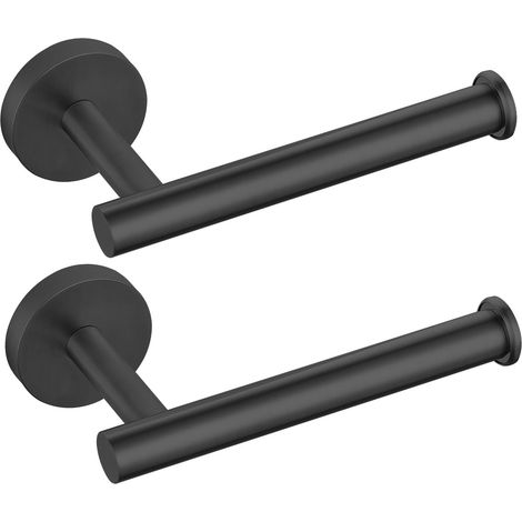Porte-Serviettes perforé, Porte-Papier Toilette Acier Inoxydable de Qualité pour Salle de Bain Cuisine Toilettes, Support de Papier Toilette Mural(Noir 2-Pack) (1/5)