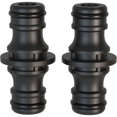 2 pièces Raccord, 1/2 pouce double fiche Pièce de raccordement pour une connexion sûre des tuyaux, connexion de deux tuyaux pour la prolongation (1/4)