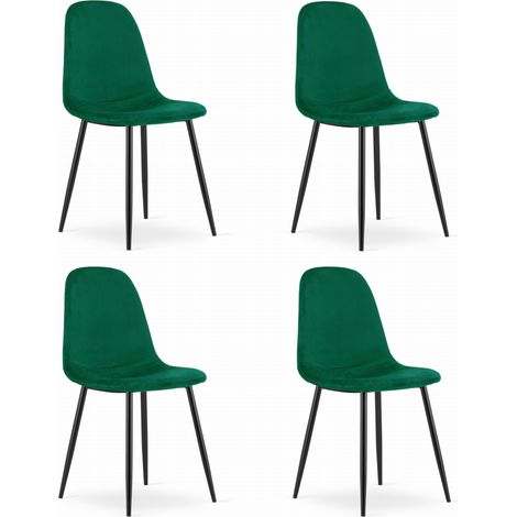 Como-Sessel – dunkelgrüner Samt x 4 (1/5)