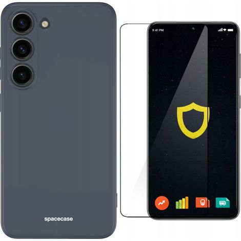 Schutzhülle, robuste und stabile matte Silikonhülle für Galaxy S23 + Glas (1/5)
