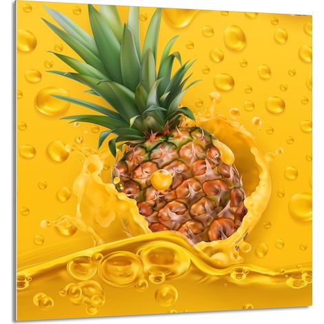 PANEL DE VIDRIO PARA COCINA 60x65 Piña (1/5)